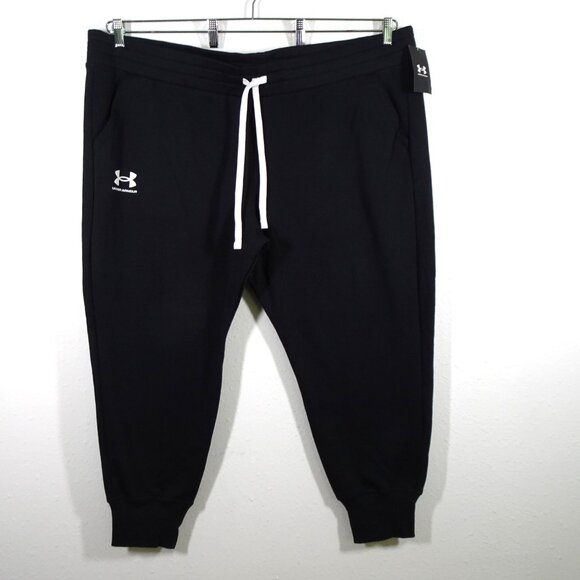 Under Armour Fleece Joggers Women's Size 3X Black Activewear Sweatpants - Picture 2 of 10